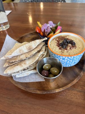 Hummus - unique flavors and beautiful presentationn  at Spread Kitchen Sonoma in Sonoma
