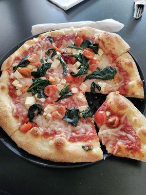 Vegan tofu pizza! at Hops & Pie in Denver