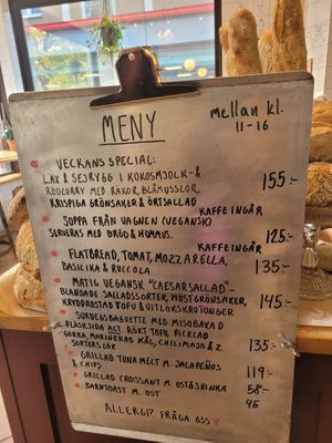 Menu at Kokvrån in Johanneshov
