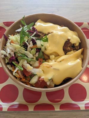 Kebab Box with mango sos at Vegan World Kebab  in Warsaw