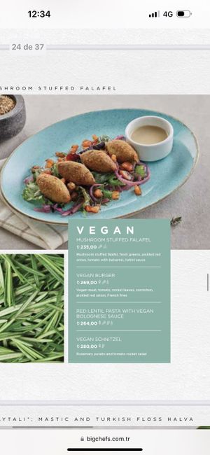 Parte vegana del menú   at Big Chefs Tünel in Istanbul