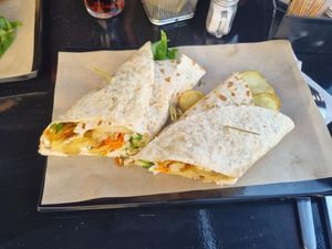 Vegan burrito  at St. Angus Burger Bar in Corinth