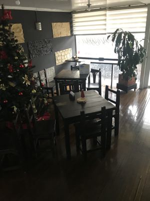 Part of the interior seating at Orellana in Manizales