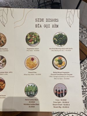 Menu  at Hương Quán in Hanoi