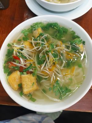 Pho with tofu at Hương Quán in Hanoi