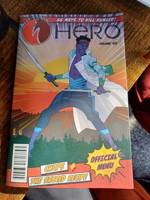 Comic book menu at Hero Restaurant  in Nairobi