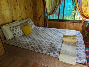 Bamboo Hut Interior  at Natutarian Farm in Karjat