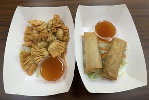 Fried Wontons & Taro Spring Rolls  at Cisu Vegan House in Hanover