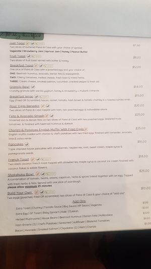 Vegan options as marked at Mawson Cafe in Meadows