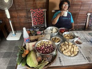 Start of class with Bu Herni  at Bu Herni's Cooking Course in Yogyakarta