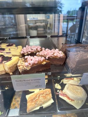 Very sweet brownie   at Espresso House in Billund