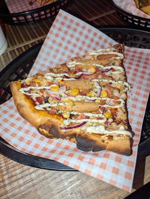 C-B Ranch vegan pizza slice at Dirty Blondes in Blackpool