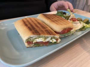 Panini Tomate, Mozzarella, Pesto  at Plazowa Cafe in Swinoujscie