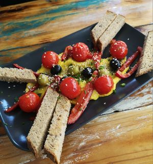hummus plate at Goji - The Hidden One in Lagos