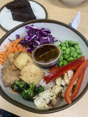Teriyaki tofu steak bowl  at Harvest Clean Eats in Moncton