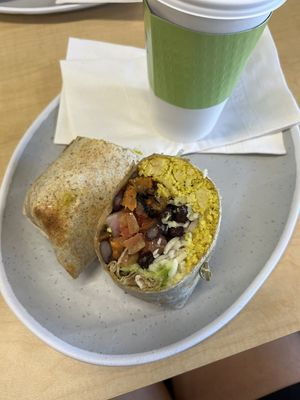 Vegan breakfast burrito   at Harvest Clean Eats in Moncton
