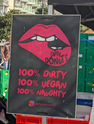 Signage at Dirty Donuts in Wellington