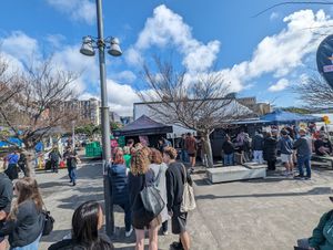 The queue at Dirty Donuts in Wellington