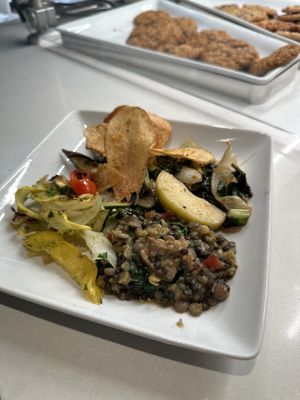 Plate of Assorted Vegan Options  at LAX - American Airlines Admirals Club in Los Angeles