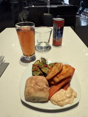 I piled up all the vegan options!  at LAX - American Airlines Admirals Club in Los Angeles