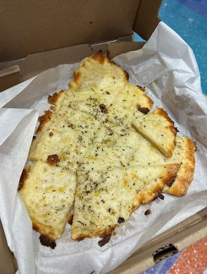 Vegan cheesy garlic bread 🤩   at The Pizza Bandit in Dayton