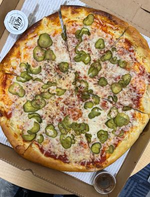 Vegan 1-topping pizza with pickles   at The Pizza Bandit in Dayton