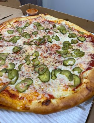 Vegan 1-topping pizza with pickles   at The Pizza Bandit in Dayton