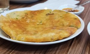 Crispy pancake at Noodle Arts in Vancouver