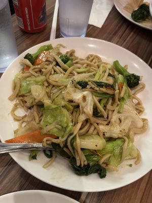 Fried noodles with veg  at Noodle Arts in Vancouver