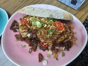 Tempeh sandwich - vegan at La Fabrique  in Roermond