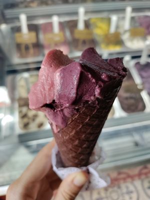 Raspberry white chocolate and acai at Gelato Jedi in Ubud