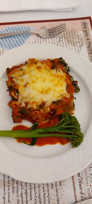 Spinach Canneloni at Happy Herbivore in Cuevas Del Almanzora