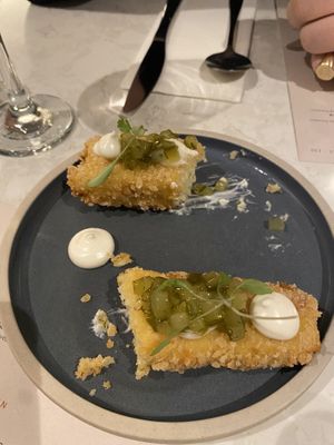 Vegan Mac n Cheese croquettes  at Six by Nico - Leeds in Leeds