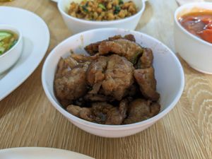 Mock meat at Phaisach Tana - ร้านไภษัชย์ธน เจ  in Udon Thani