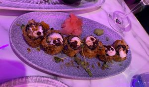 Crujiente de berenjena con miso   at Miss Sushi - Santa Ana in Madrid