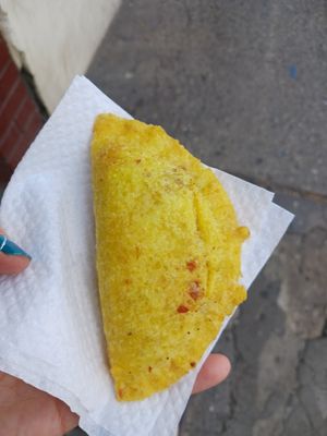 Empanada at La Parada Saludable Café in Bogota