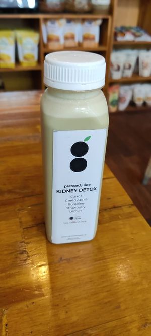 Matcha almond drink at GreenSmoothie Factory in Medan