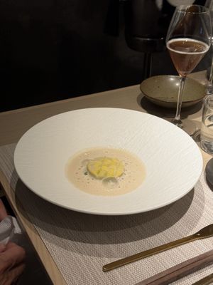 Zucchini, tree mushrooms  at Yuan 圓 in Hong Kong Island