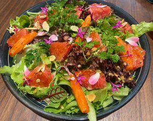Caramel Grapefruit and Marmalade Carrot Salad  at Root Kitchen in Taipei