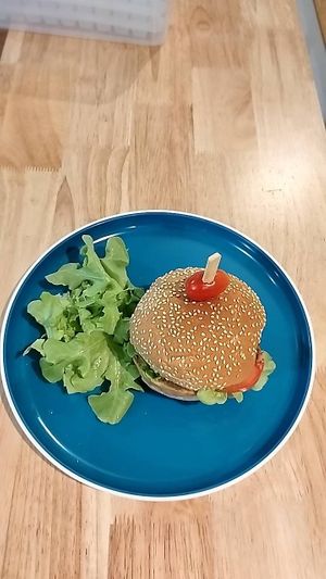 Vegan hamburger  at Amber Food & Desserts in Koh Samui