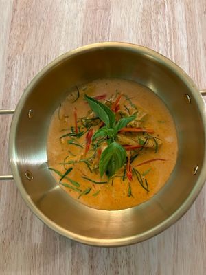 Penang curry with rice at Amber Food & Desserts in Koh Samui