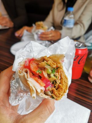 Vegan kebab with dressing. at Al-Basha in Copenhagen