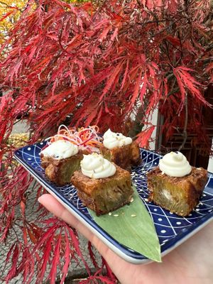 TRUFFLE MAKER - This dish has taken inspiration from a TikTok trend - the stacked and baked potatoes. 

The consistency is to die for - crispy on the outside and still soft insid at IV in Berlin