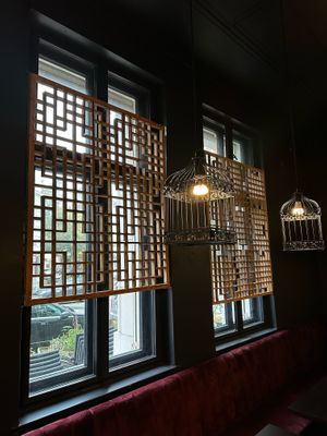 Our window frames and lamps are inspired by the Asian culture. at IV in Berlin