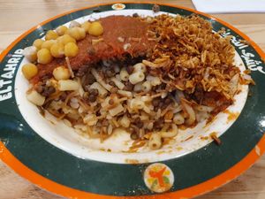 Cross section of layers 😋 #Veganuary at Koshary El Tahir in London