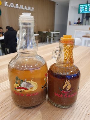 Condiments #Veganuary at Koshary El Tahir in London