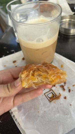 Vegan pumpkin pie (very good)  at Spitiko Bakery in Thessaloniki