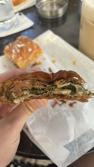 Vegan spinach & mushroom pie   at Spitiko Bakery in Thessaloniki