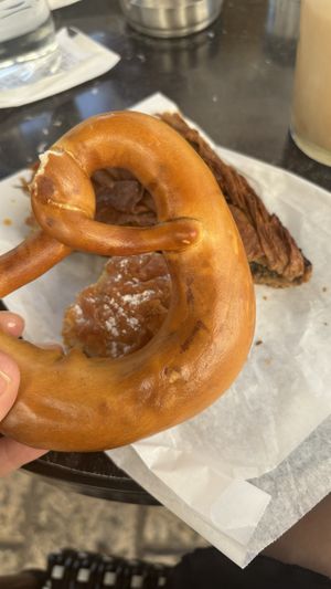 Vegan pretzel  at Spitiko Bakery in Thessaloniki