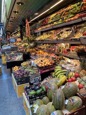 Produce stand at Mercat de Sant Antoni in Barcelona